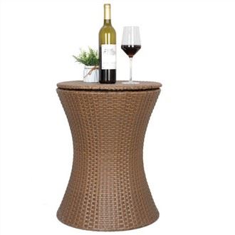 Refroidisseur de glace Cool Bar Table en rotin réglable Patio extérieur Piscine Backyard