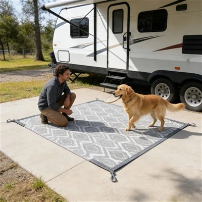 Tapis de patio en plastique recyclé durable