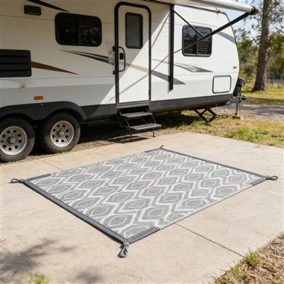 Tapis de patio extérieur imperméable réversible